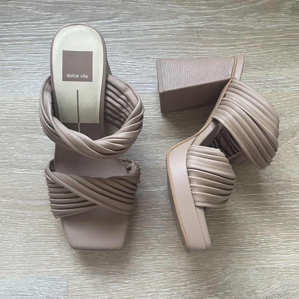 Dolce Vita Tan Altin Platform Slide Sandal Heel